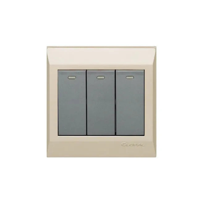 Clopal Golden Metallic Series 2 Gang Telephone Outlet Price in Pakistan  Main image