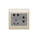 Clopal Golden Metallic Series American Socket + 2 Socket