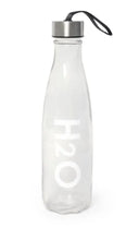 H2O Glass Water Bottle With Strap 580Ml