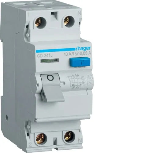 Hager CD241J 40A Earth Leakage Circuit Breaker