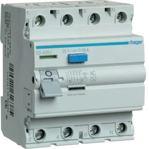 Hager CD426J 4-Pole 25A Circuit Breaker Price in Pakistan Main image
