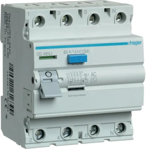 Hager CD464J 4-Pole 63A Circuit Breaker Price in Pakistan Main image