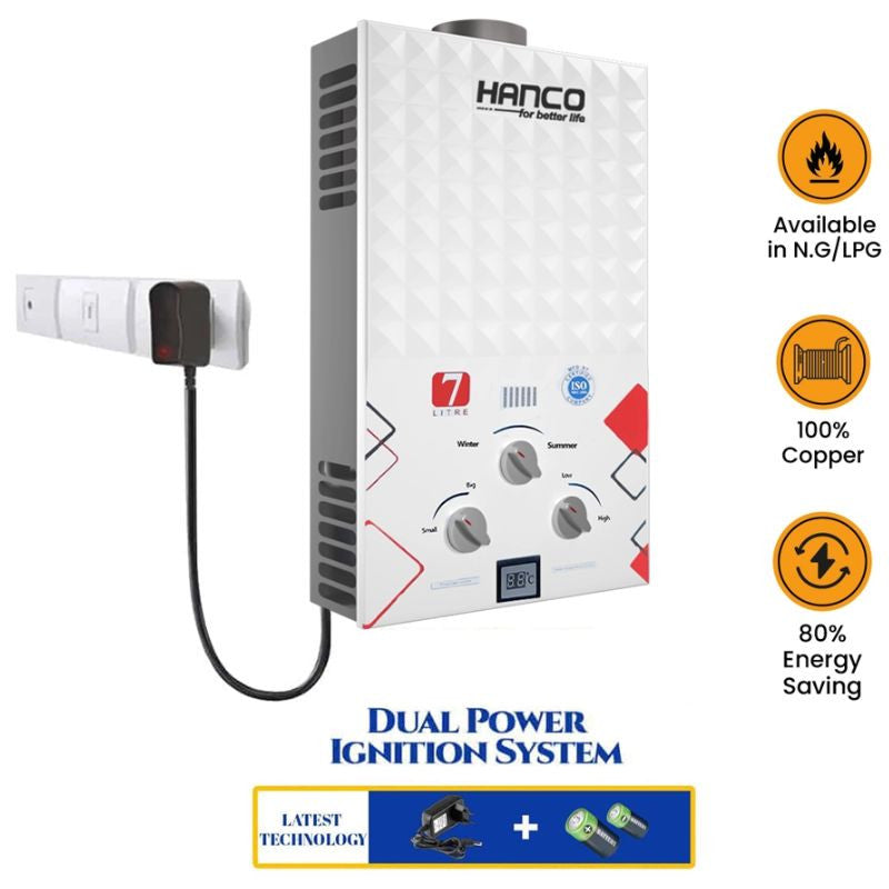 Hanco 7 Liter Dual Ignition Instant Gas Geyser Price in Pakistan