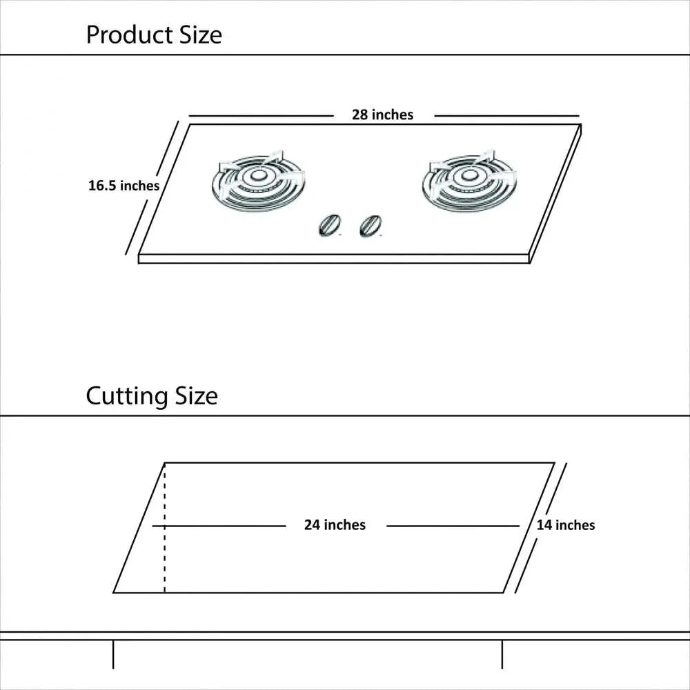 Hanco 502 Electric Stove Product Size