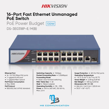 Hikvision Unmanaged POE Switch Price in Pakistan 