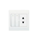 Clopal Ideas White Series 2 switch + 1 socket Outlet