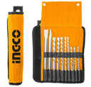 INGCO AKD2101 10pcs Hammer Drill Dits and Chisels Set