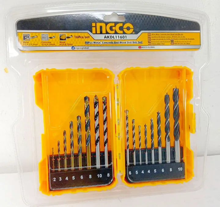 INGCO Metal, Masonry and Wood Drill Bits Set Price in Pakistan Main image