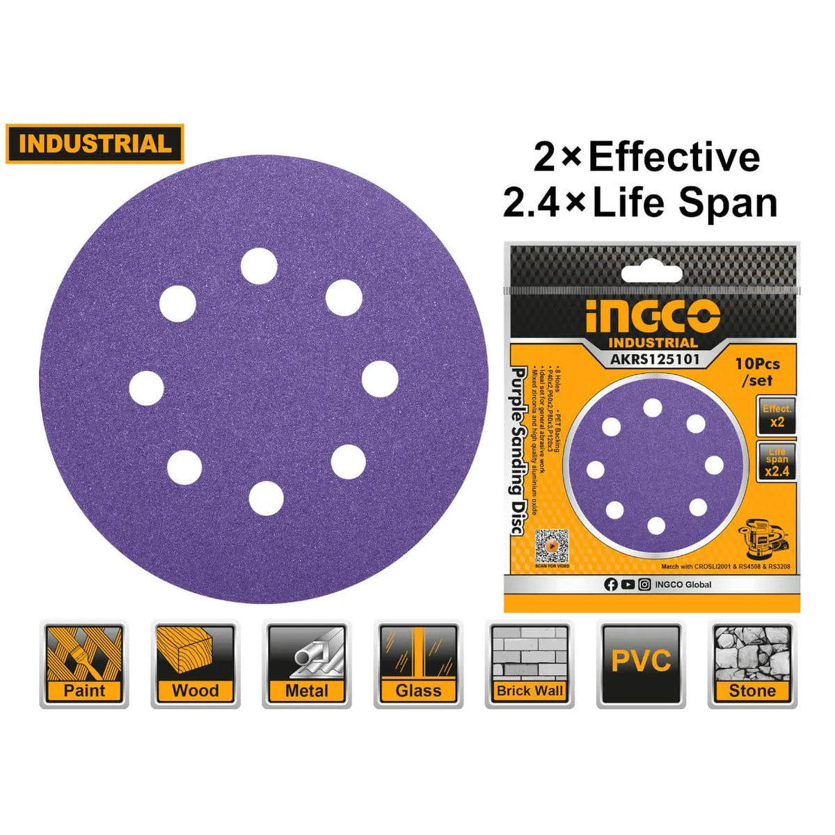 INGCO Purple Sanding Disc Price in Pakistan  Main image