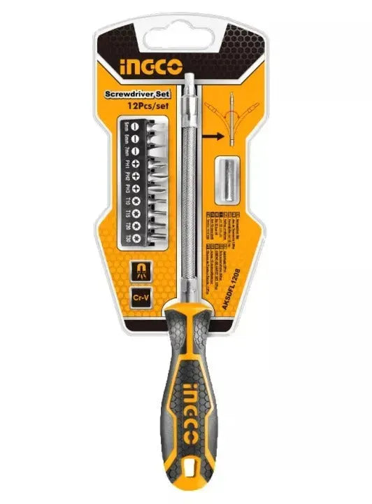 INGCO AKSDFL1208 12 Pcs Flexible Shaft Screwdriver Set Secondary image