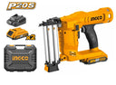 INGCO CBNLI2002 20V Lithium-Ion Cordless Brad Nailer Kit