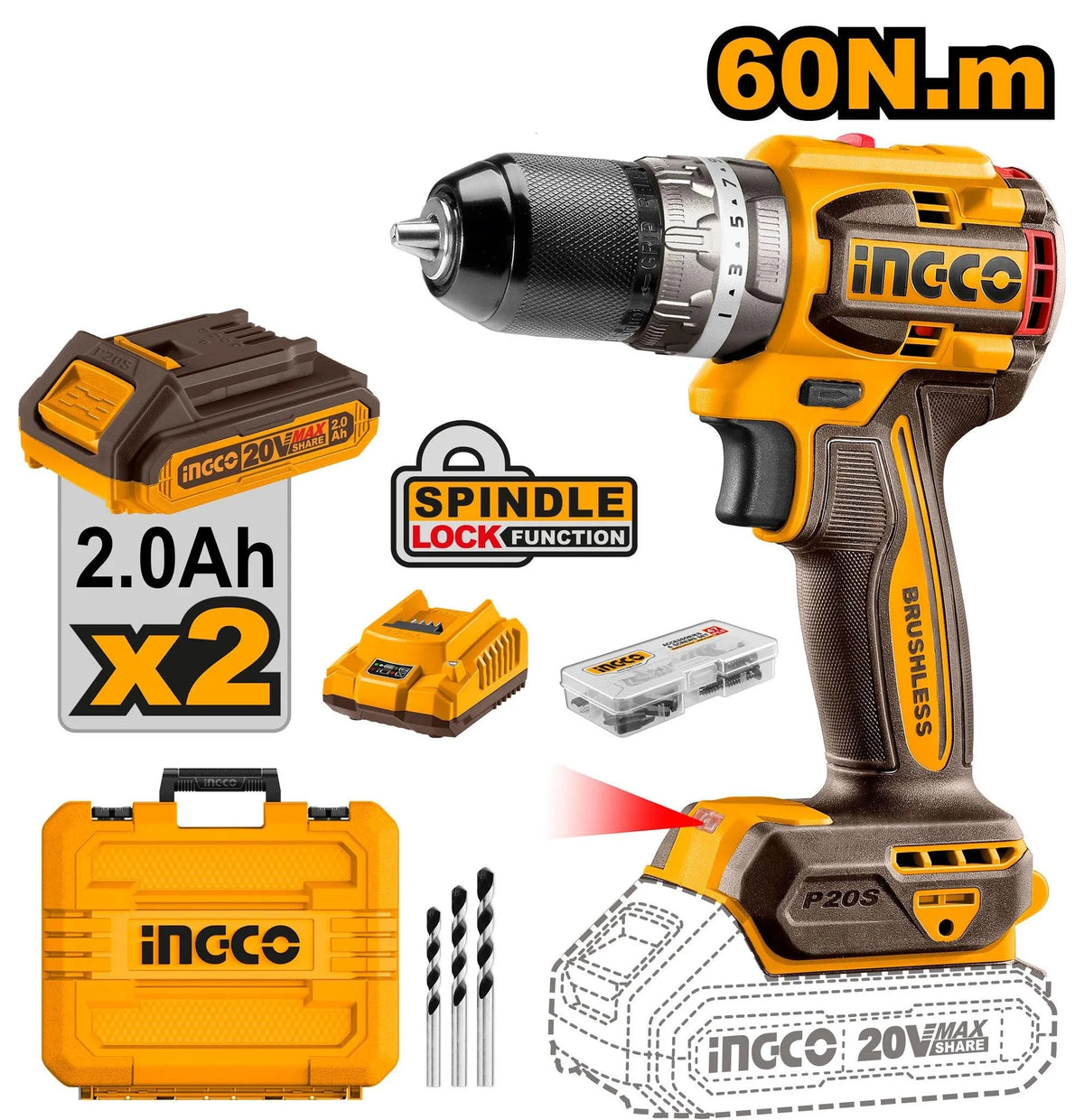 INGCO Cordless Impact Drill Price in Pakistan Main image
