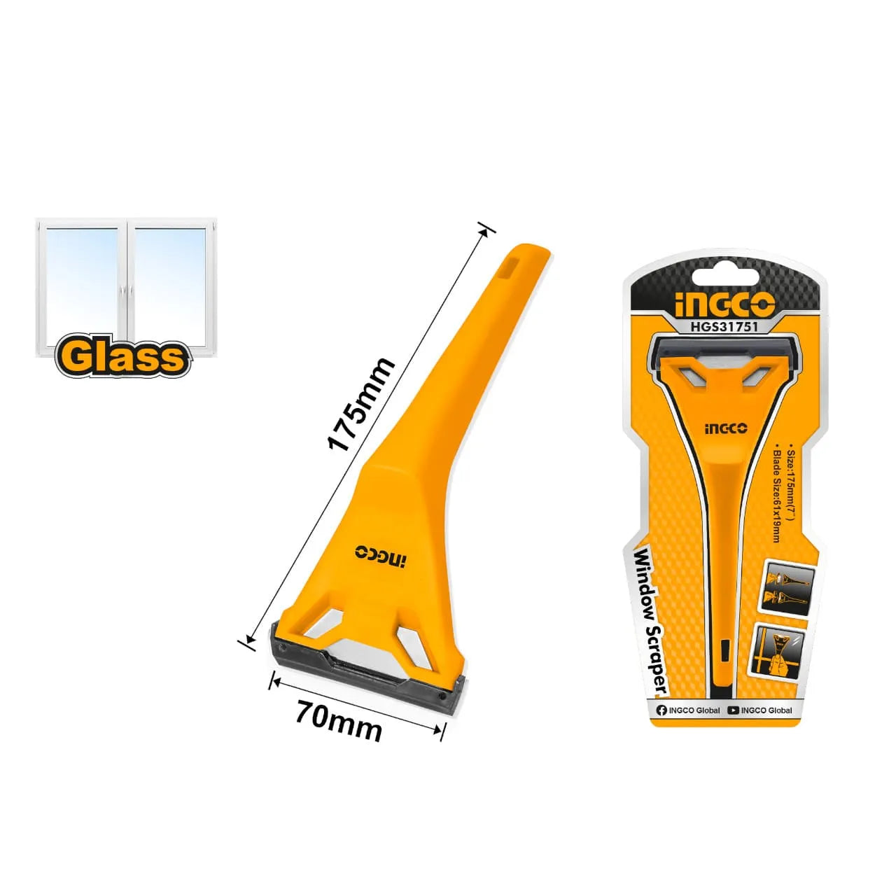 INGCO HGS31751 Window Scraper Secondary image