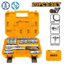 INGCO HKTS12201 20Pcs 1/2" Socket Set