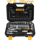 INGCO HKTS12251 25Pcs 1/2" Socket Set