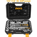 INGCO HKTS42441 44Pcs 1/4"+1/2" Socket Set
