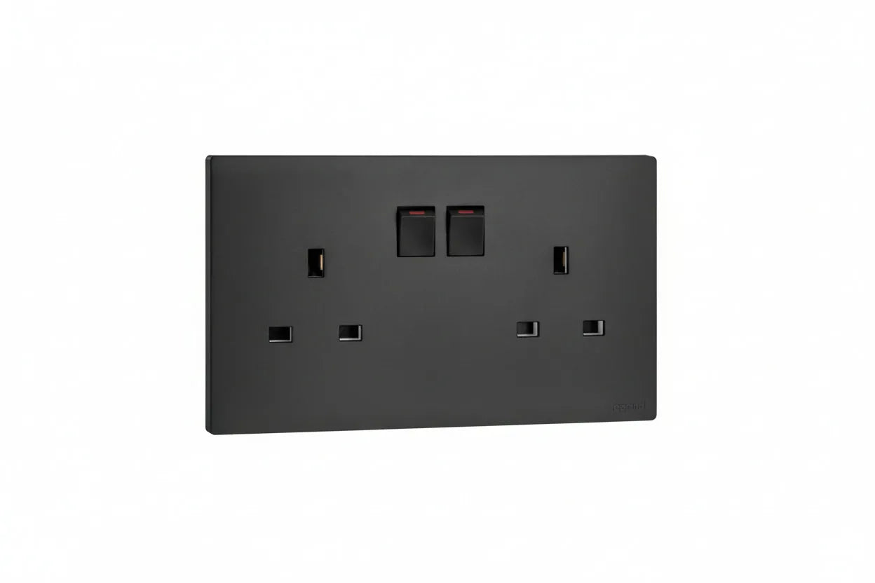 Legrand Obria Series 2 Gang 13A Socket Outlet-Black Price in Pakistan