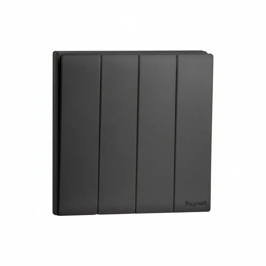 Legrand Obria Series 4 Gang Switch-Black Price in Pakistan