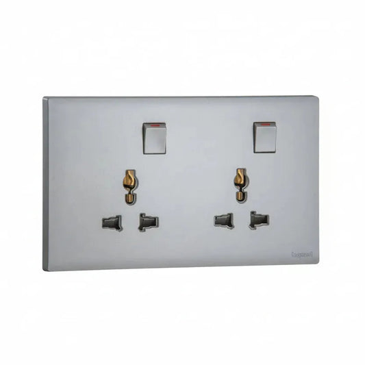 Legrand Obria Series Duplex Multi Socket Outlet-Silver Price in Pakistan