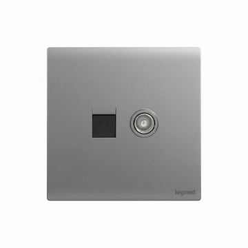 Legrand Obria Series TV + Data Combination Socket-Silver Price in Pakistan 