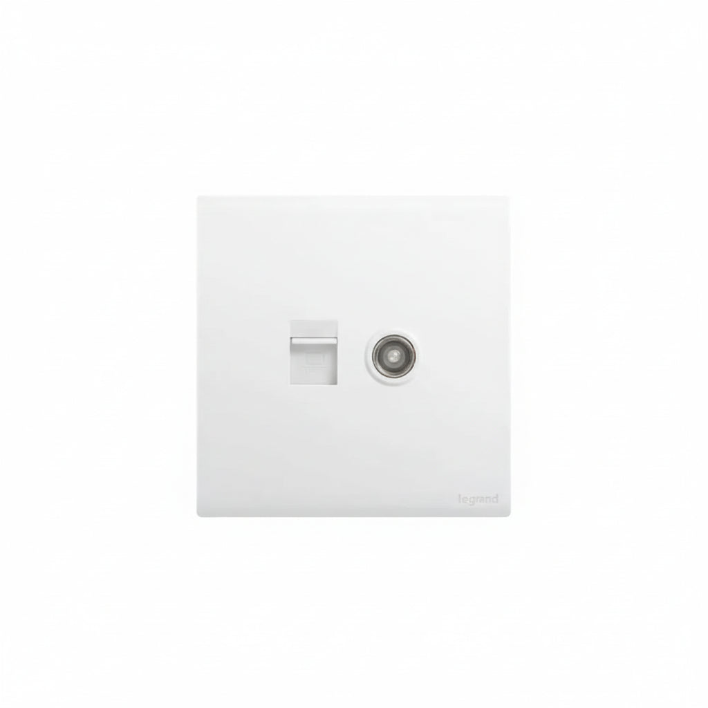 Legrand Obria Series TV + Data Combination Socket-White Price in Pakistan  Main image