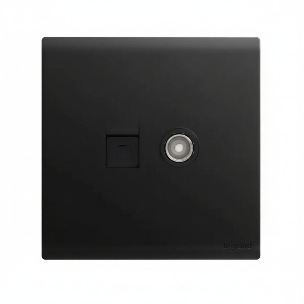Legrand Obria Series TV + Data Combination Socket-Black Price in Pakistan 