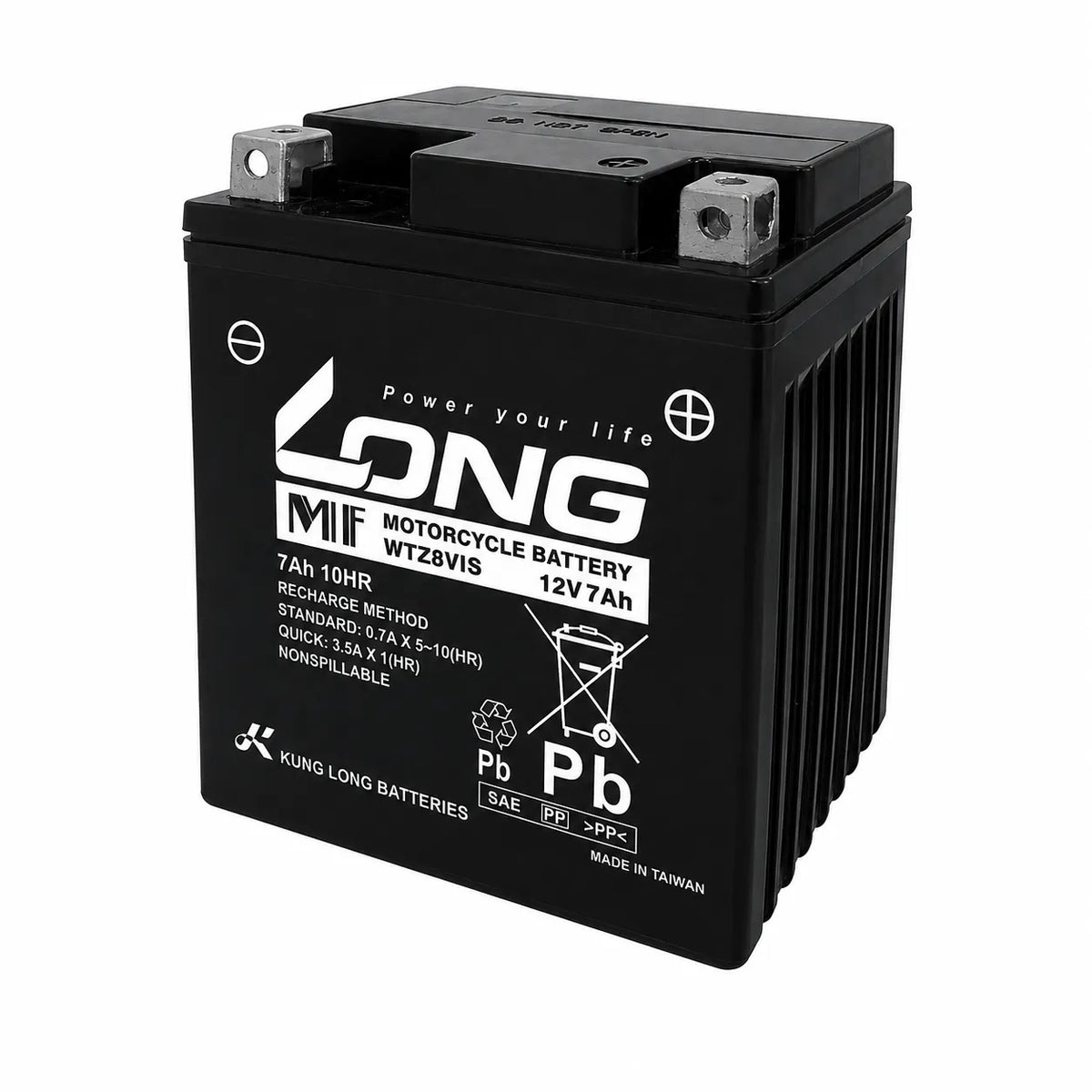 LONG WTZ8VIS 12V 7Ah Maintenance-Free Motorcycle Battery Price In Pakistan Main image