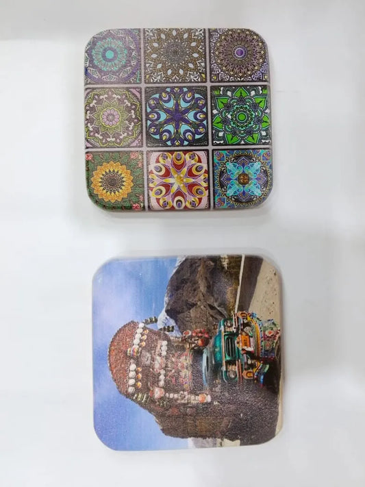 Mandala Patterns & Cultural Printed Wooden Tea Coasters Price In Pakistan