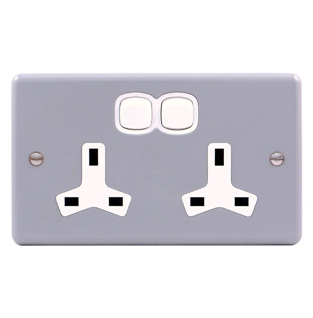 Metal Clad Twin Flat Pin Switch Socket Outlet Price in Pakistan
