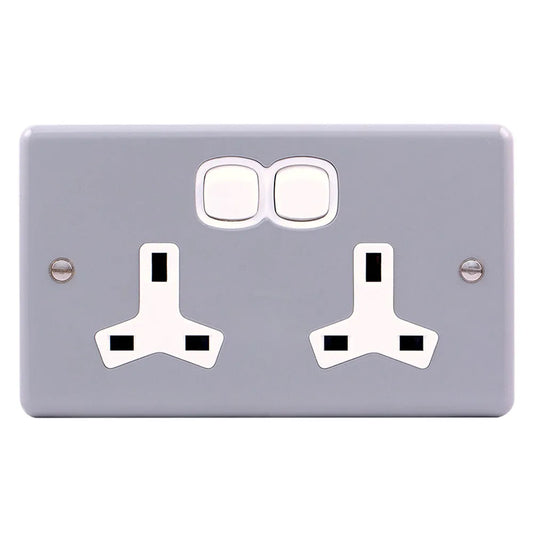 Metal Clad Twin Flat Pin Switch Socket Outlet Price in Pakistan