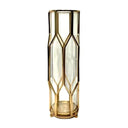 Glass Candle Holder Metal Frame Large