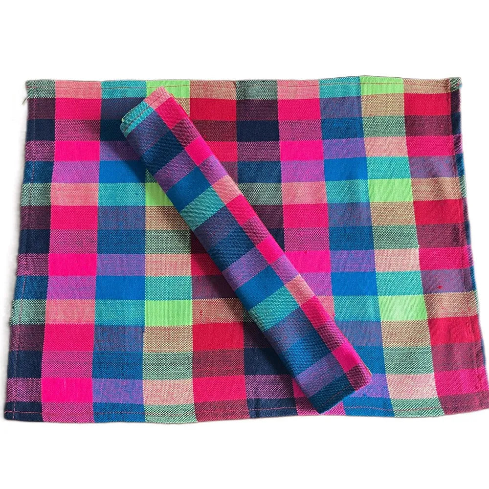 Checkered Table Matte Mezbaan Multi Checkered Table Mats