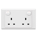 Monaco Twin Multi Unswitch Socket Outlet