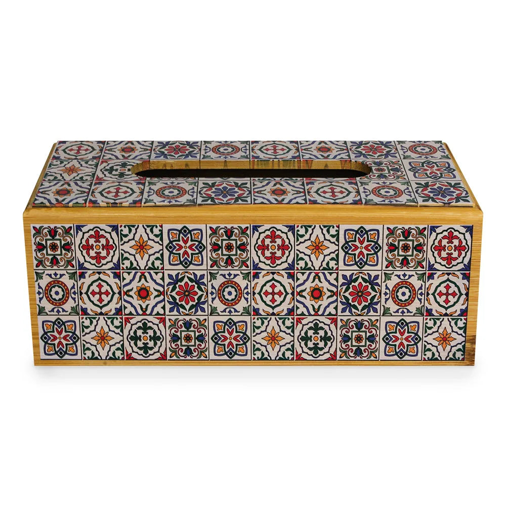 Mosaic Handmade Wooden Tissue Box Secondary image