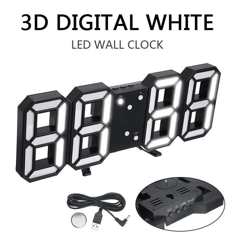 Ogtech 3D LED Table Clock Digital Black Price in Pakistan 