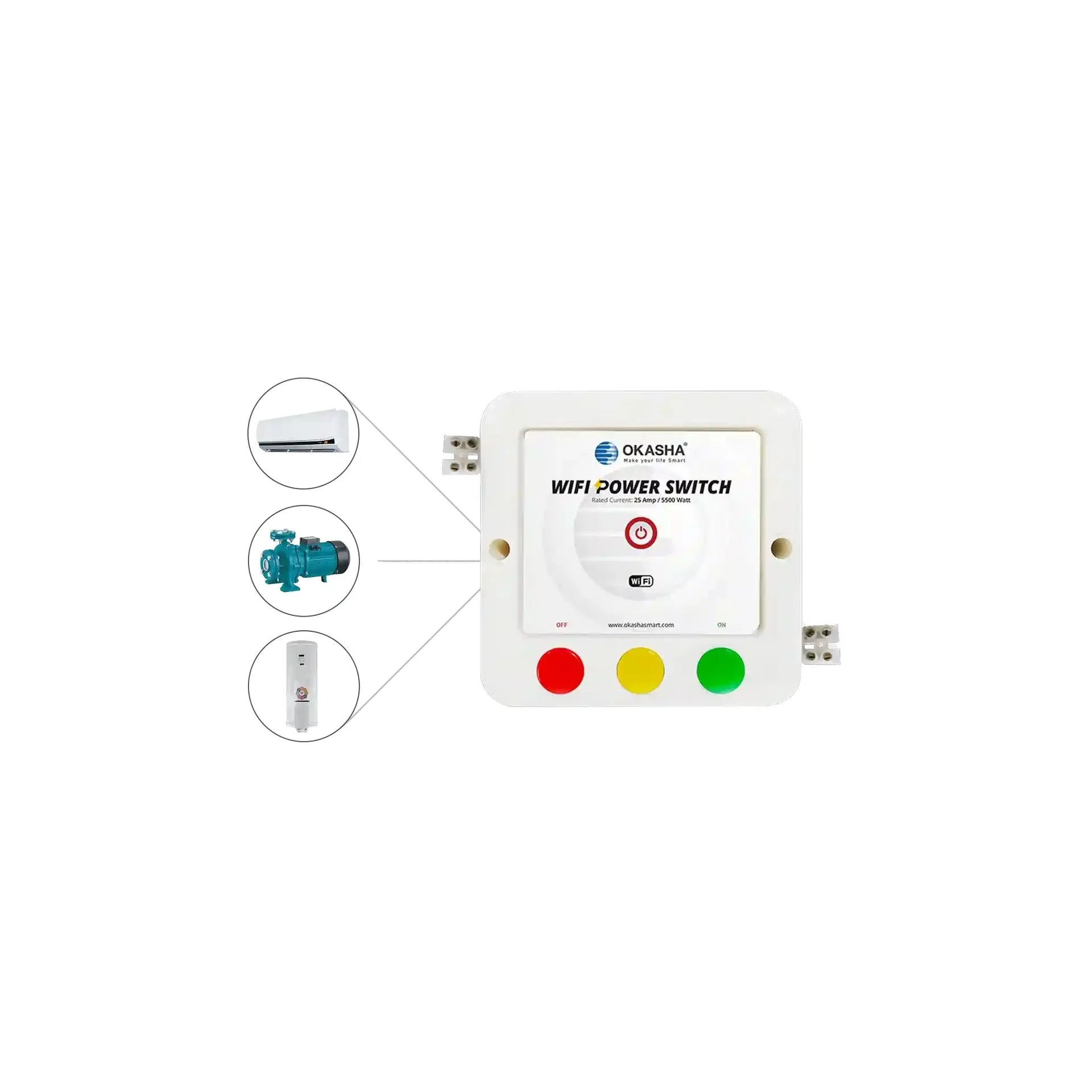Okasha Wifi Smart Power Extension White Color Price in Pakistan