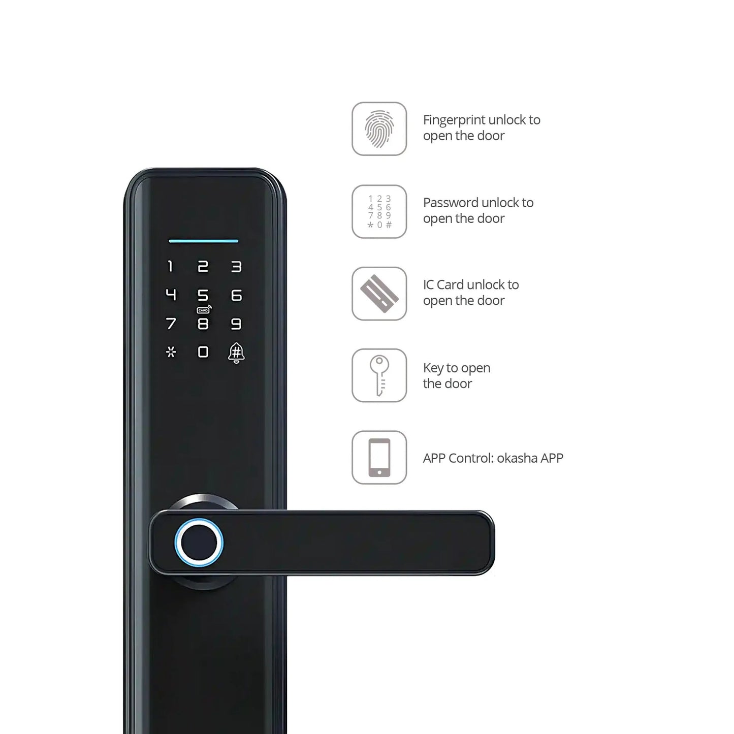 Okasha Intelligent Door Lock without Camera Price in Pakistan