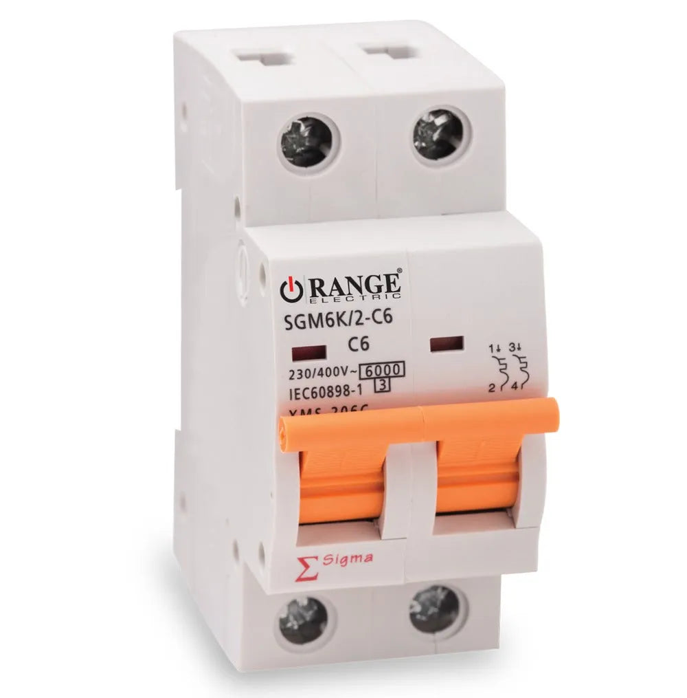 Orange Electric 2 pole Type C Miniature Circuit Breaker 6KA 400V Price in Pakistan Main image