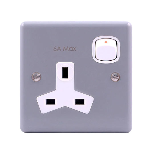 Metal Clad Flat Pin 6A Switch Socket Outlet Price in Pakistan