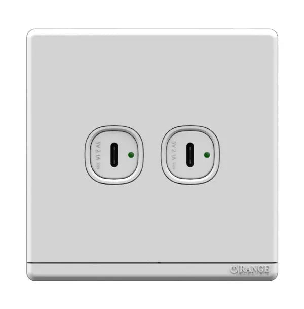 Orange Odessa 1-2 gang Type-C Usb Charger Outlet Secondary image