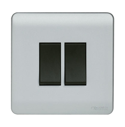 Scintilla 2 Gang Silver Flush Switch Price in Pakistan 