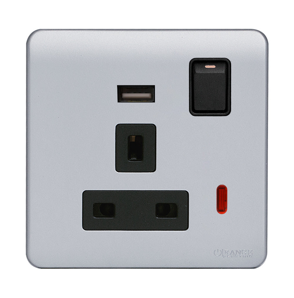 Orange Scintilla Single Switched Socket Outlet 13amp With Indicator + 2.1 Type A Usb Price in Pakistan