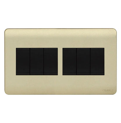 Scintilla 4 Gang Kumbuk Finish Flush Switch Price in Pakistan 