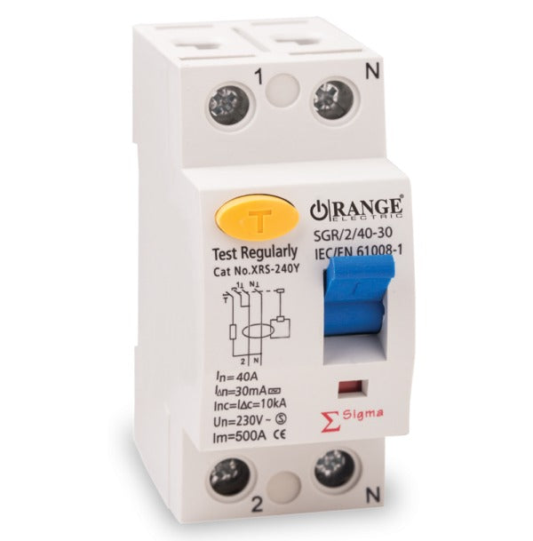 Orange Sigma 2 Pole RCCB Breaker Price in Pakistan 