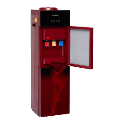 Orient Crystal 3 Taps Red Glass Door Water Dispenser