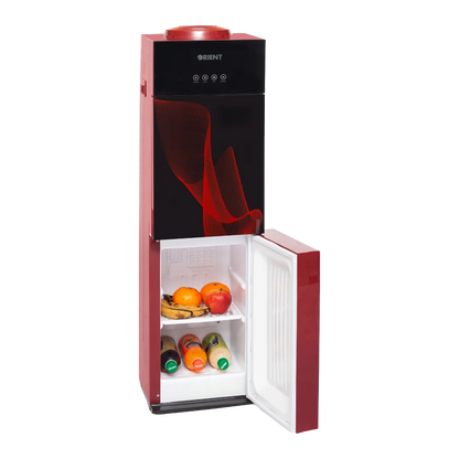 Orient Crystal Red Glass Door Water Dispenser With Refrigerator