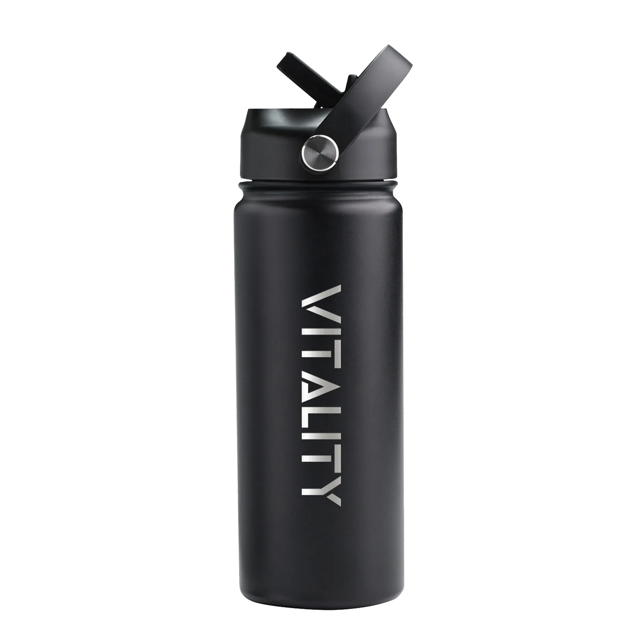 Powder Coated Water Bottle-Black Straw Price in Pakistan