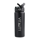 Powder Coated Water Bottle-Black Straw