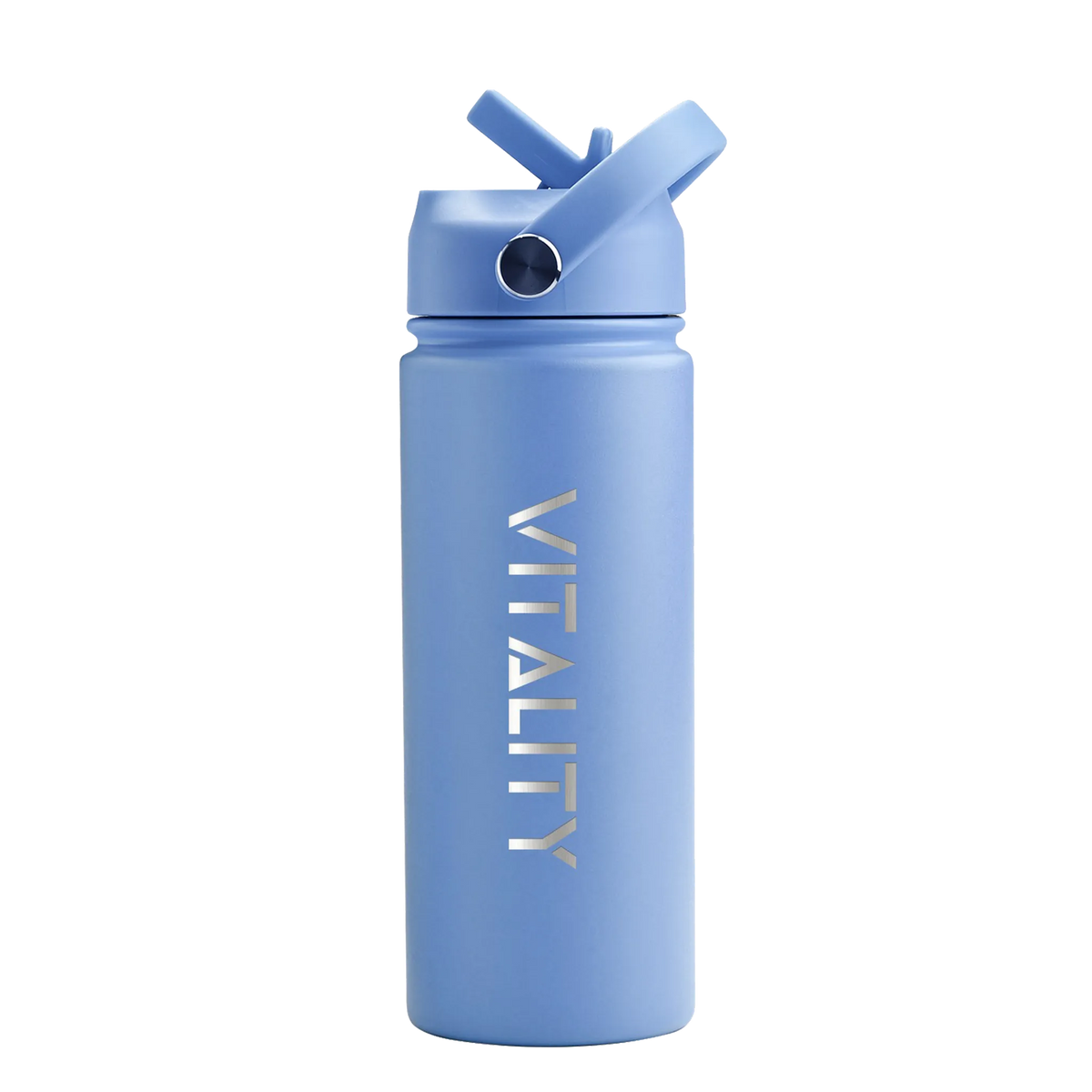 Powder Coated Water Bottle-Blue Straw Price in Pakistan Main image