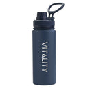 Powder Coated Water Bottle-Dark Blue Spout
